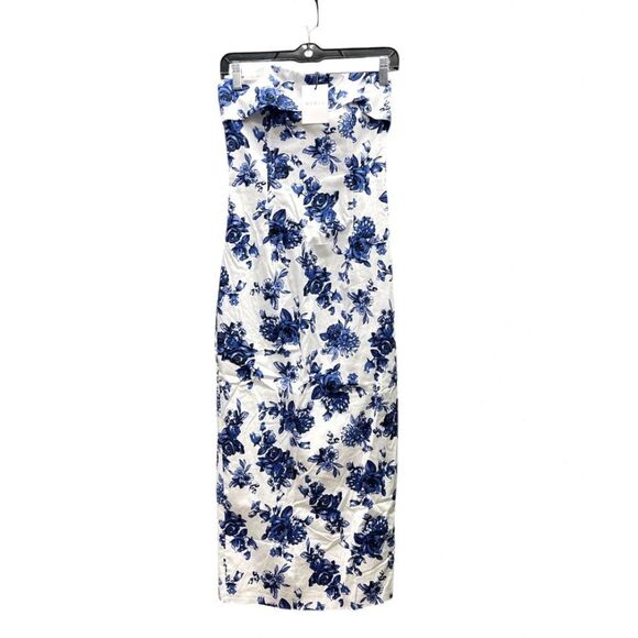Floral Blue and White Midi Dress - Picture 2 of 6